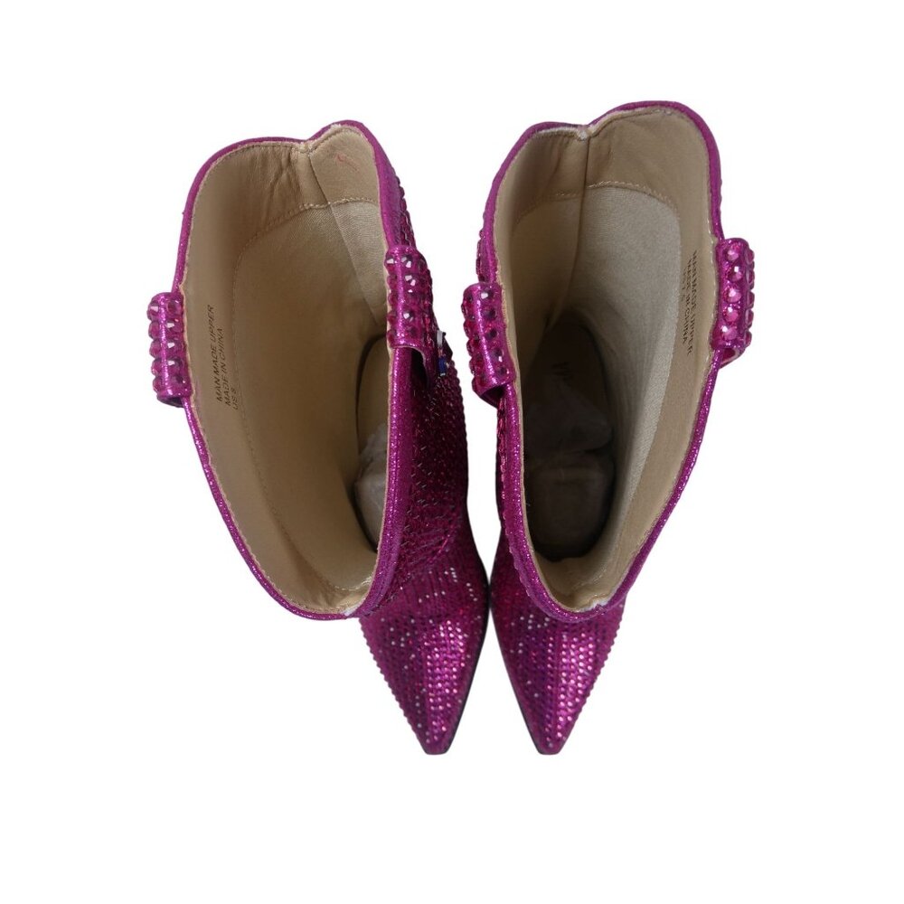Mi.iM Women's Fuchsia Rhinestone-Studded with straps Cowboy Boots Size 7.5 - 8 - Picture 5 of 14
